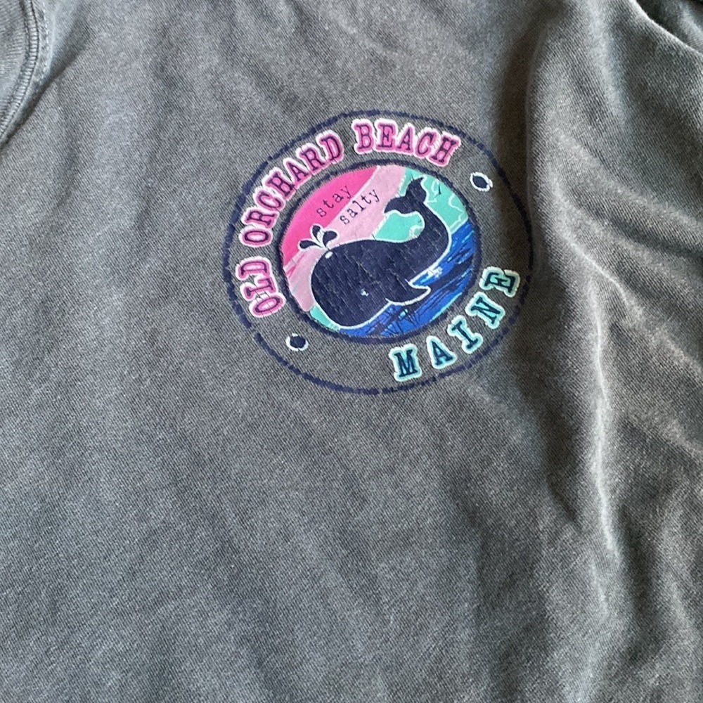 Vintage wash Old Orchard Beach stay salty whale MAINE size M comfort colors EUC. - Picture 2 of 5